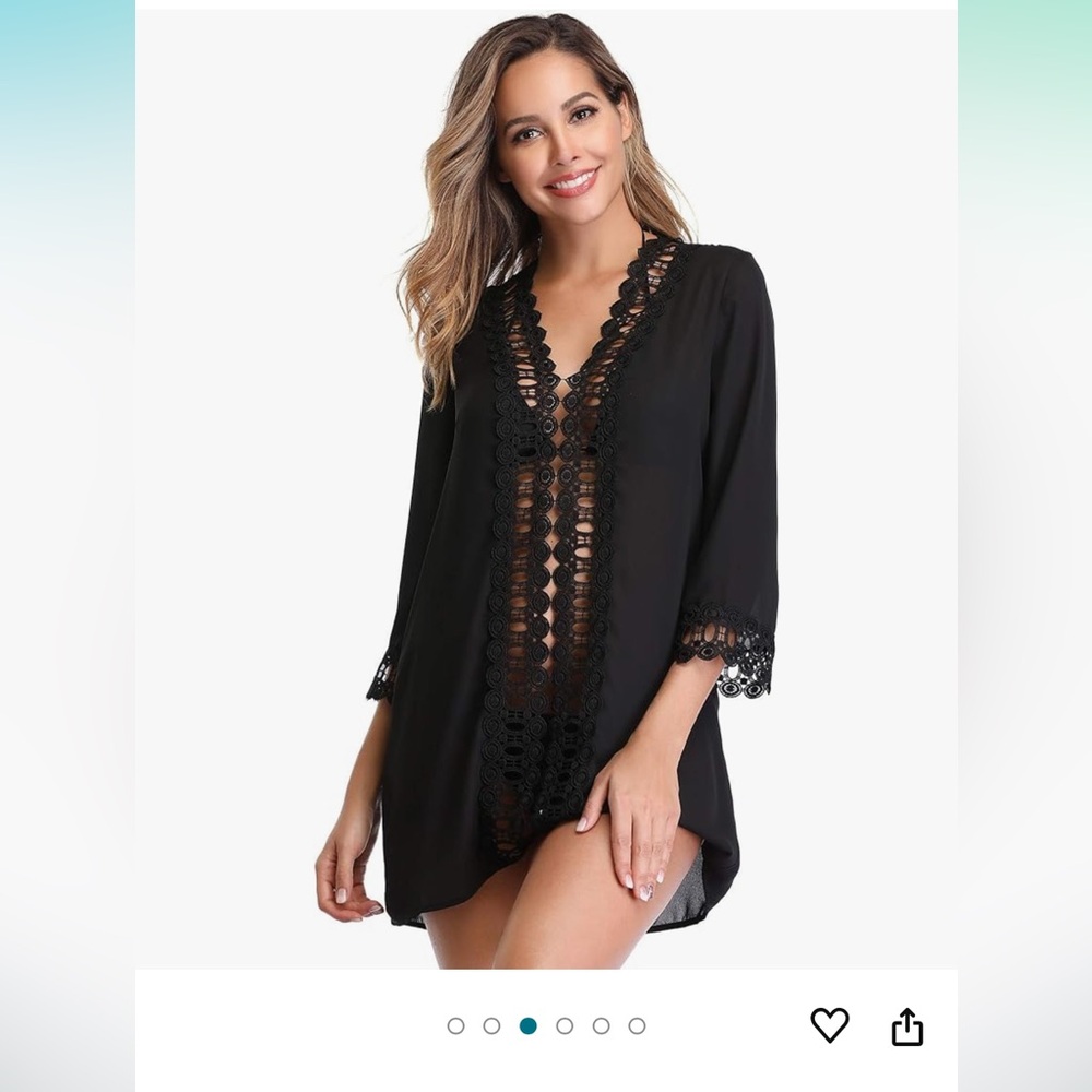 NWT Black Lace Cutout Coverup - XXL